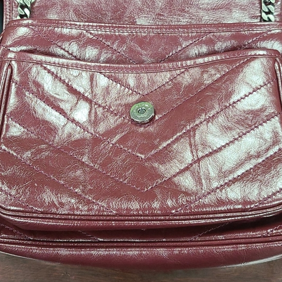 NEW Yves Saint Laurent NIKI MEDIUM Crinkled Leather Bag - Picture 5 of 10